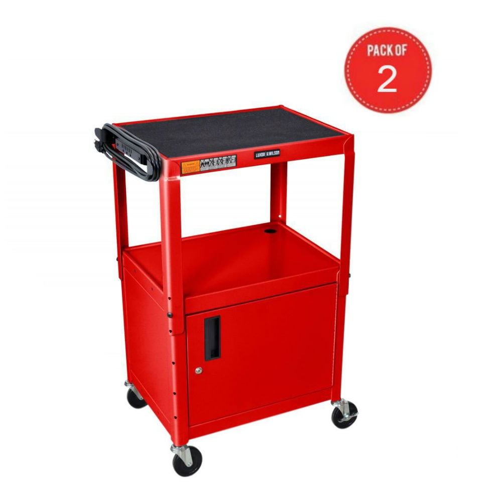 Luxor Multipurpose Height Adjustable Steel AV Utility Cabinet Cart ...