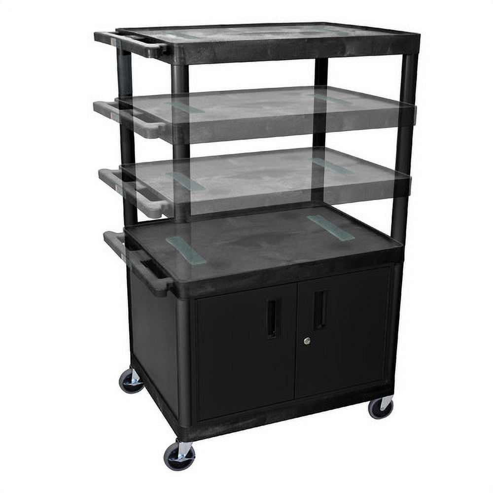 Luxor Open Shelf AV Cart with Locking