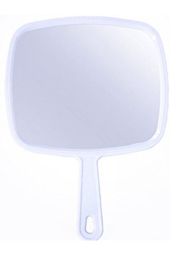 Salon Mirrors - Hand Held Paddle Mirror / 9" X 12.5" / (1805) WHITE