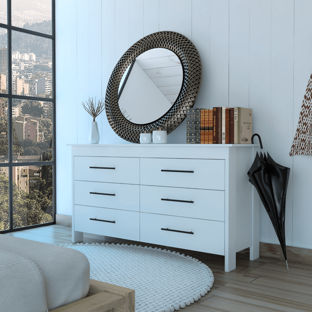 Luxor Six Drawer Double Dresser - Walmart.com