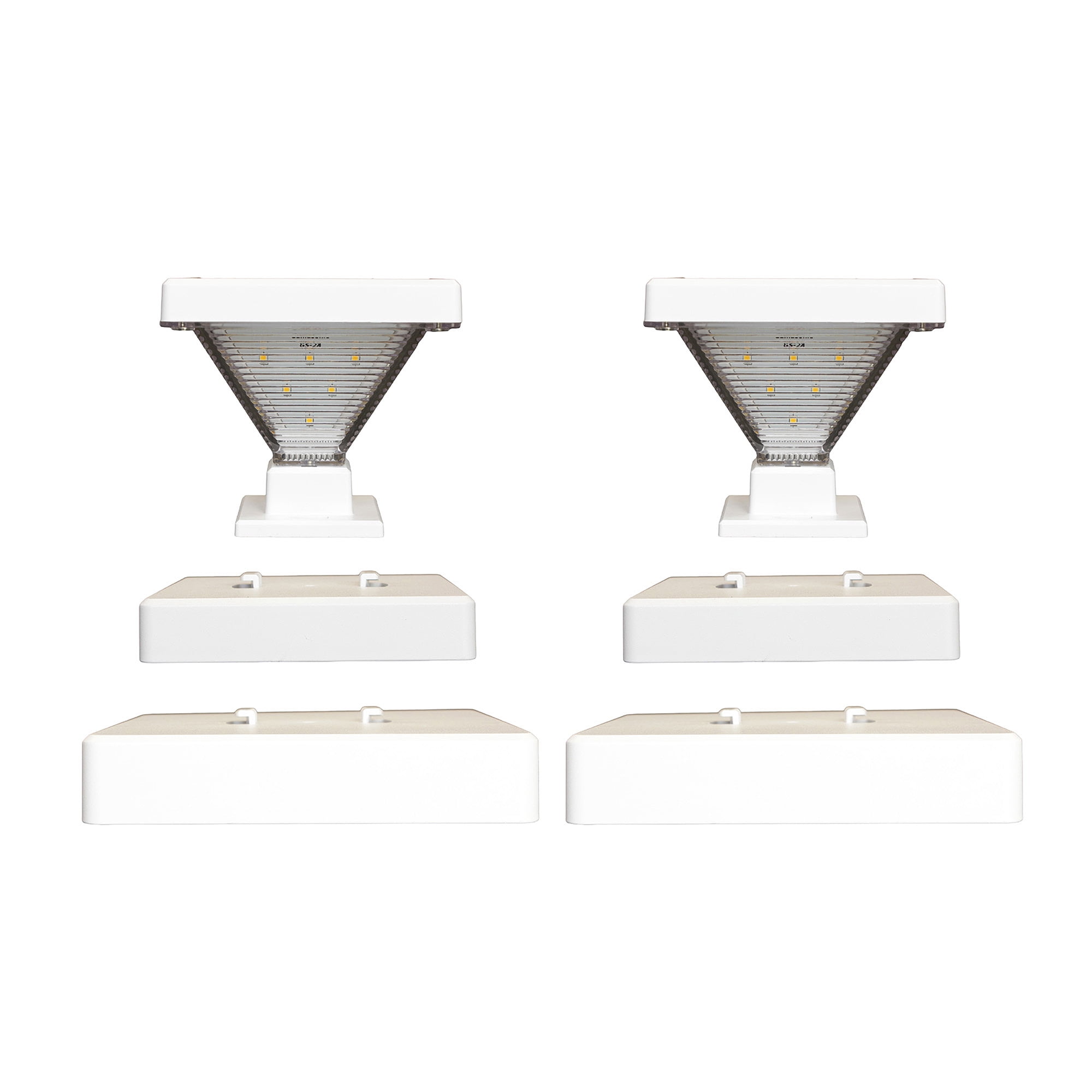 Luxor White Solar LED Post Cap Lights with Dusk to Dawn Mode (Set of 2)