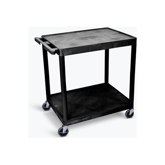 LUXOR TC22-B Large Flat Shelf Cart - Two Shelves