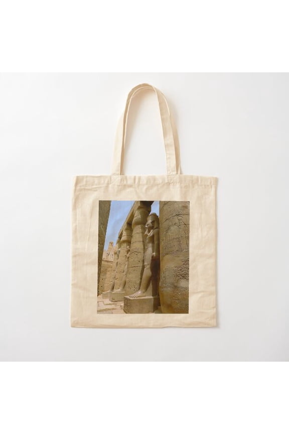 Luxor Temple Canvas Tote Bags, Reusable Shopping Bag