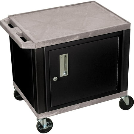 H.Wilson Tuffy Gray 2 Shelf AV Cart W/ Cabinet