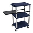 thumbnail image 1 of Luxor Tuffy Navy Blue 3 Shelf with Nickel Legs & Black Side Pull-out Shelf & Electric (WTPSP42ZE-N), 1 of 1