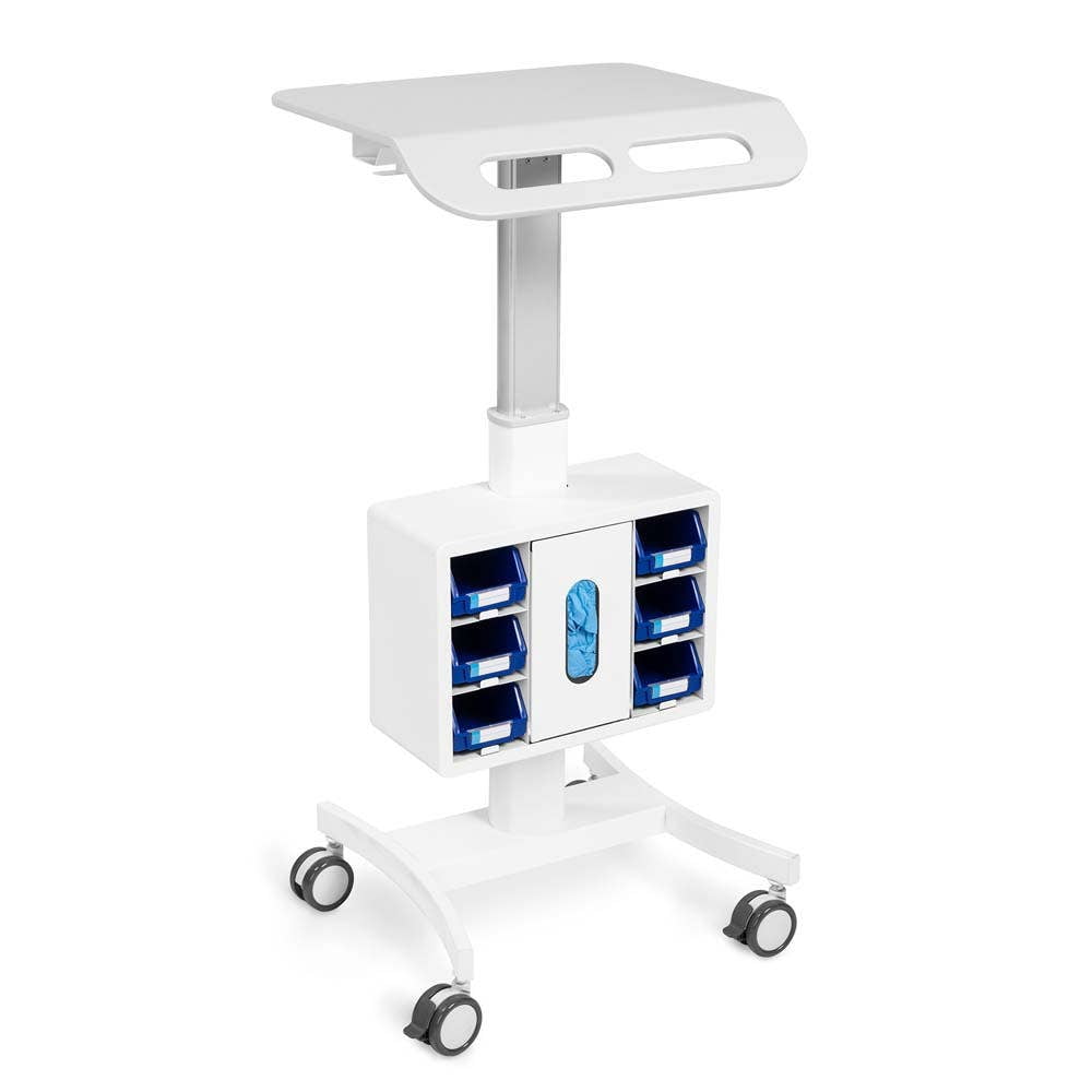 Luxor Vitalize Adjustable Height Laptop Cart with Storage