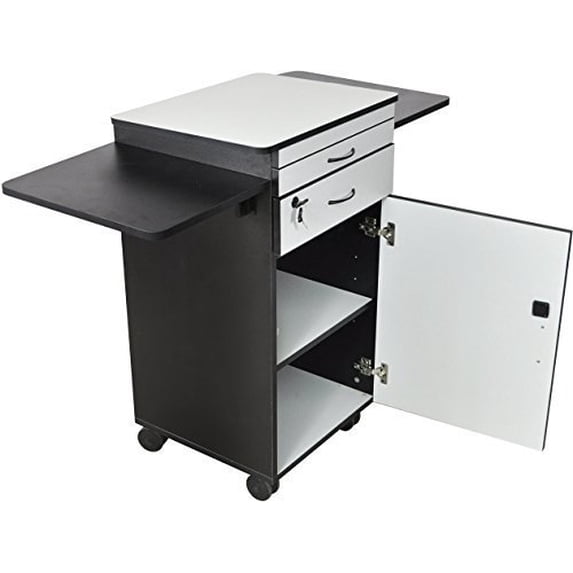 Luxor WPSDD3 38 in. Wood Multimedia Workstation Cart