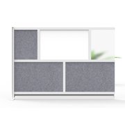 Luxor Workflow Modular Wall Room Divider System - Silver Frame - 70" x 48" Add-On Wall with Whiteboard, Freestanding
