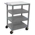 thumbnail image 1 of LUXOR BC45-G Four Flat-Shelf Structural Foam Plastic Cart, 1 of 3
