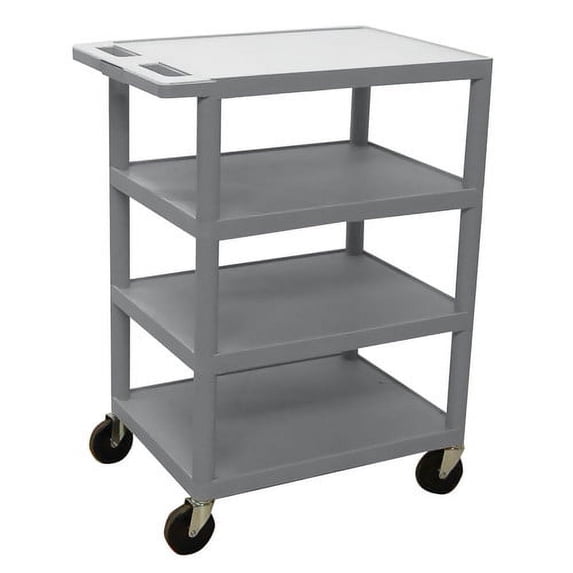 LUXOR BC45-G Four Flat-Shelf Structural Foam Plastic Cart