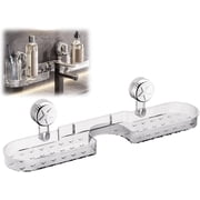 Luxorio Suction Bathroom Organizer Space Saving Suction Cup Storage Rack, No-Drill Wall Mounted Storage Holder for Bathroom Kitchen Storage Rack Shelf Showers Accessories 1pcs White