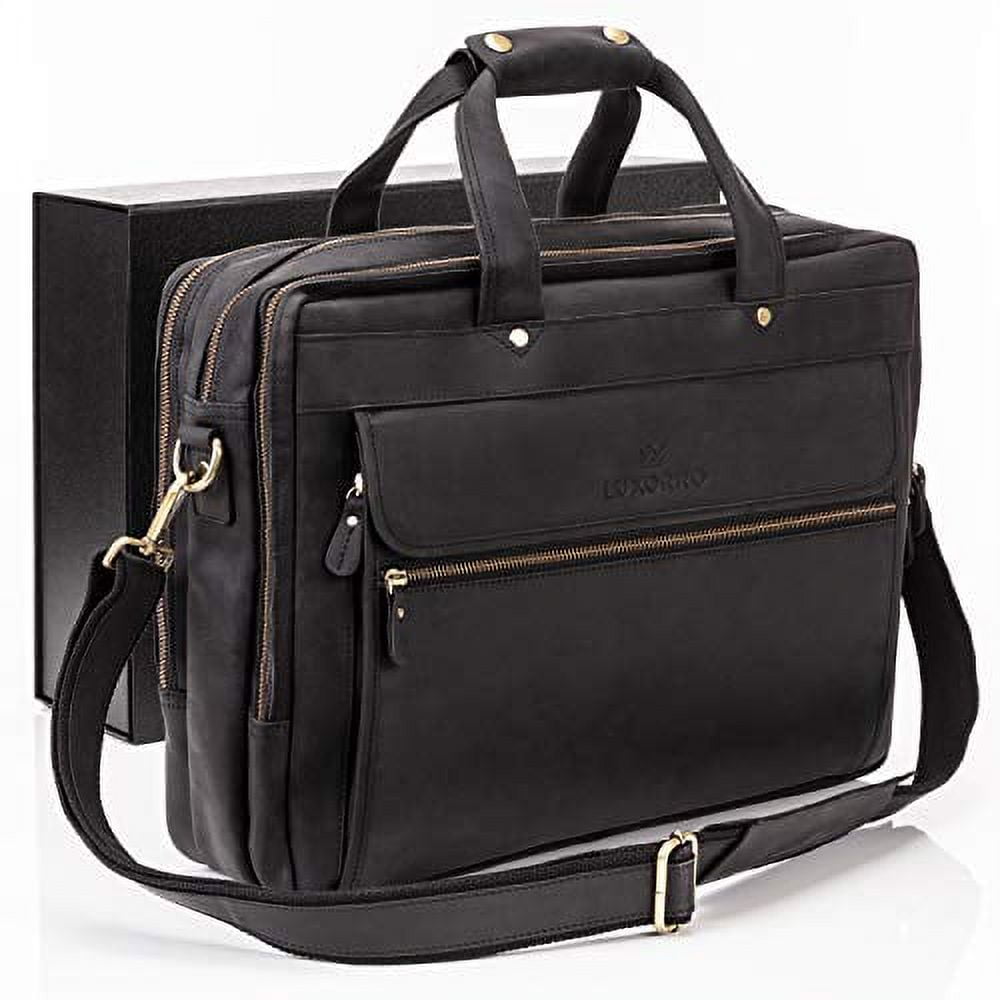 Zonxan Luxury Laptop Bag Blu Flut Custom Logo Men Genuine Leather