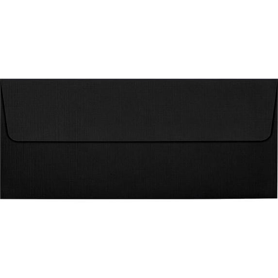 Luxpaper #10 Square Flap Envelope, 4 1/8 X 9 1/2, Black Linen, 500/Pack