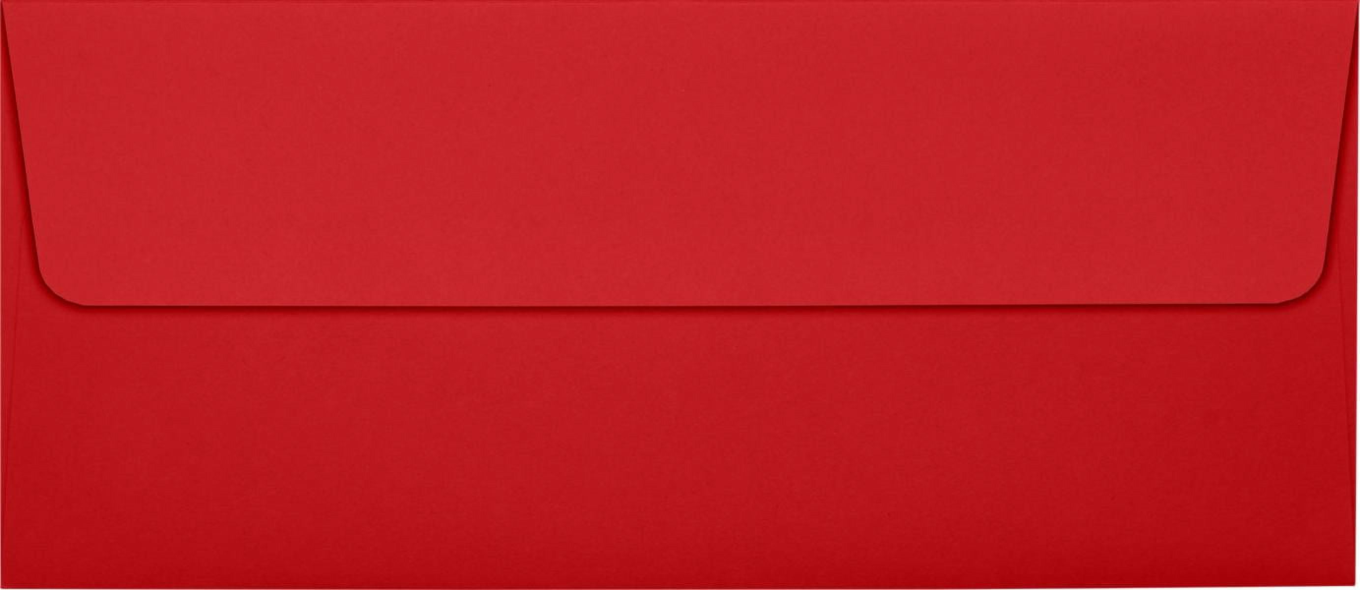 Luxpaper #10 Square Flap Envelope, 4 1/8 X 9 1/2, Ruby Red, 50/Pack