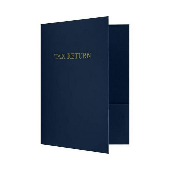 Luxpaper 9 X 12 Presentation Tax Folder, Nautical Blue Linen, 50/Pack