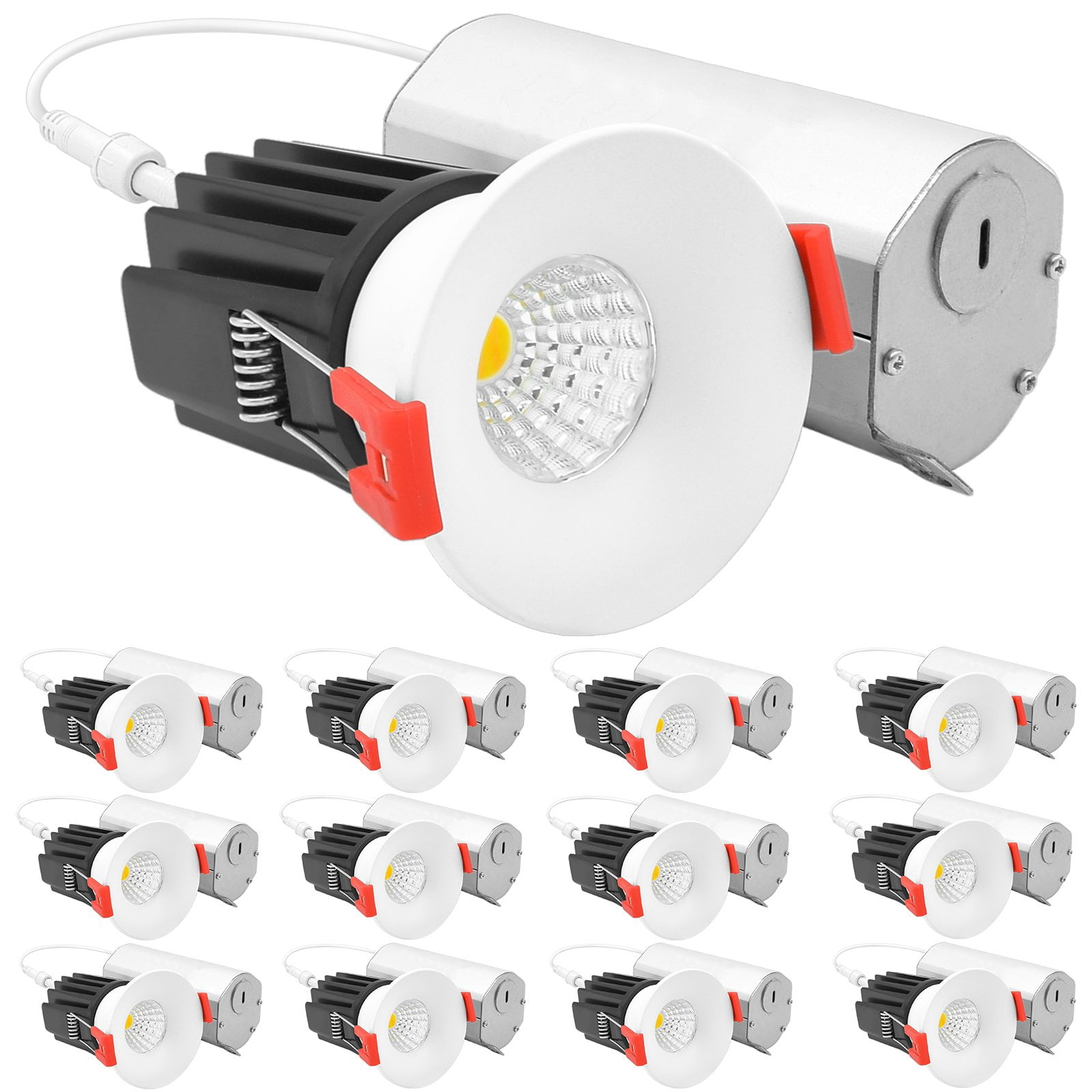 Luxrite 1 Inch LED Recessed Canless Regressed Light with J-Box, 9W ...