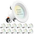 thumbnail image 1 of Luxrite 12-Pack 4 inch LED Recessed Can Lights, 14W=75W, 5 Color Options 2700K-5000K, 950 Lumens, Dimmable, Wet Rated, IC Rated, ETL Listed, 1 of 7