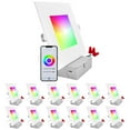 thumbnail image 1 of Luxrite 12-Pack 6 inch Square Smart LED Recessed Lighting, RGBW Color Changing, WiFi App and Voice Control, Alexa and Google Home, 1 of 7