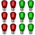 thumbnail image 1 of Luxrite 12-Pack S14 Christmas LED Red and Green Light Bulbs, 0.5W, Outdoor String Lights, UL, E26, Indoor Outdoor, Party, Holiday, 1 of 7