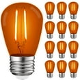 thumbnail image 1 of Luxrite 12-Pack S14 Edison LED Orange Light Bulb 0.5W Colored LED Bulbs for Outdoor String Lights UL Listed E26 Base, 1 of 7