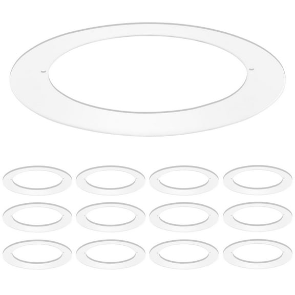 Luxrite 12-Pack White Goof Trim Ring for 4 inch Recessed Lights and Ceiling Light Fixtures, Outer Diameter 5.75 inch, Inner Diameter 4.25 inch
