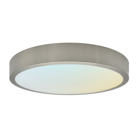 Luxrite 13 Inch LED Flush Mount Light, 28W, 1800LM, CRI90, 5CCT, 120 Beam, Dimmable, ETL, Damp Rated, Brushed Nickel