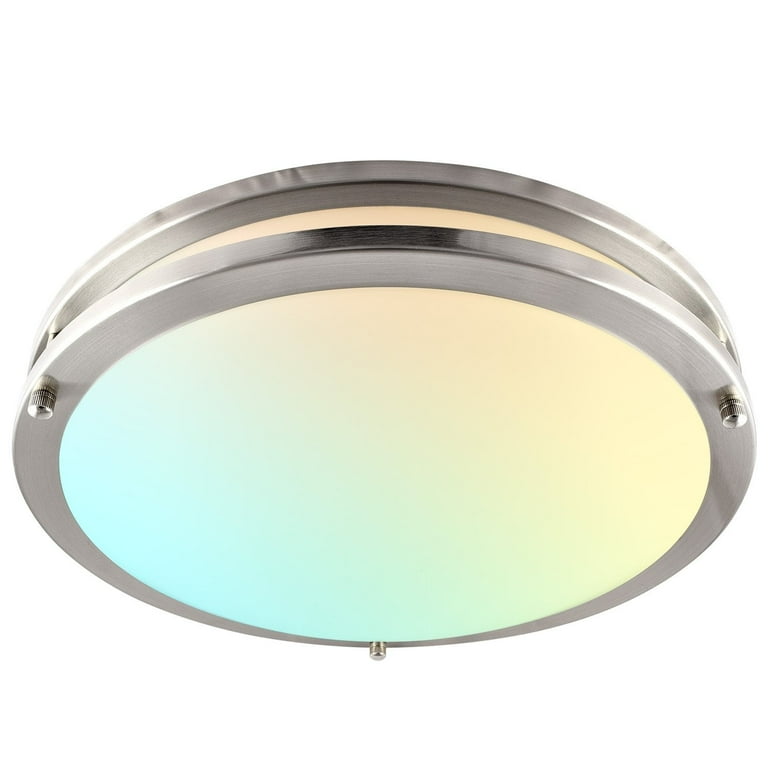 Luxrite 14 Inch LED Flush Mount Ceiling Light Color Temperature Selectable 2700K 3000K 3500K 4000K 5000K