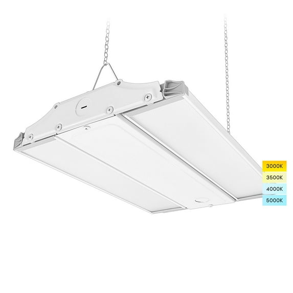Luxrite 14 Inch Linear High Bay LED Shop Lights 80/110/150W, Up to 20500 Lumens 4CCT 0-10V Dimmable 120-277V UL