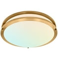thumbnail image 1 of Luxrite 16 Inch LED Flush Mount Ceiling Light 5 Color Selectable Dimmable 24W 1920 Lumens ETL Listed Brushed Brass, 1 of 5
