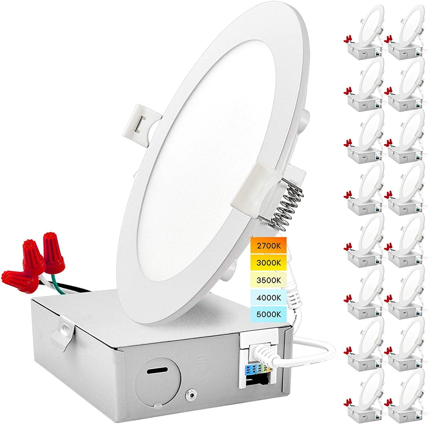 6.62'' White Ultra Thin LED Recessed Lighting Kit