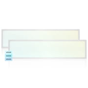 Luxrite 1x4 FT LED Flat Panel Light 30/35/40W 3 Color Options Backlit Drop Ceiling Lights 3750/4375/5000 Lumens 2 Pack