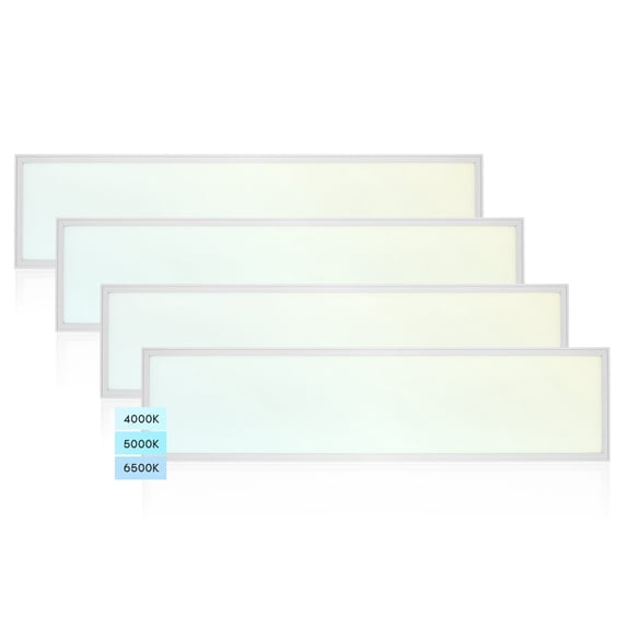 Luxrite 1x4 FT LED Flat Panel Light 30/35/40W 3 Color Options Backlit Drop Ceiling Lights 3750/4375/5000 Lumens 4 Pack