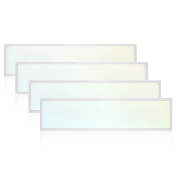 Luxrite 1x4 FT LED Panel Light, 5CCT 3000K - 6500K, 20W/30W/40W, 5000 Lumens, 0-10V Dimmable 4 Pack