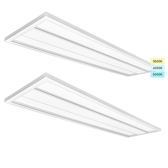 Luxrite 1x4 FT LED Panel Lights 25/30/35W, 3CCT 3500K/4000K/5000K, 2750/3300/3850LM, Dimmable 110-277V DLC UL 2 Pack