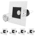 thumbnail image 1 of Luxrite 2 Inch Black Trimless LED Recessed Light, 5CCT 2700K-5000K, Interlocking, 1000LM, 4-Pack, 1 of 7