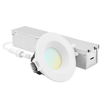 Luxrite 2 Inch LED Recessed Ceiling Light J-Box 8W 5CCT 660 Lumens Dimmable Canless Downlight Wet Rated IC Rated ETL