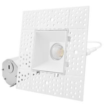 Luxrite 2 Inch Square Trimless LED Recessed Light, 5CCT 2700K-5000K, Interlocking, 8W, 600LM, ETL
