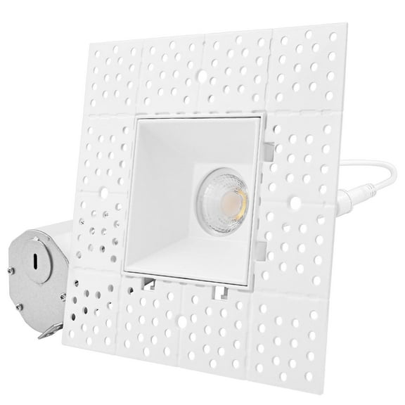 Luxrite 2 Inch Square Trimless LED Recessed Light, 5CCT 2700K-5000K, Interlocking, 8W, 600LM, ETL