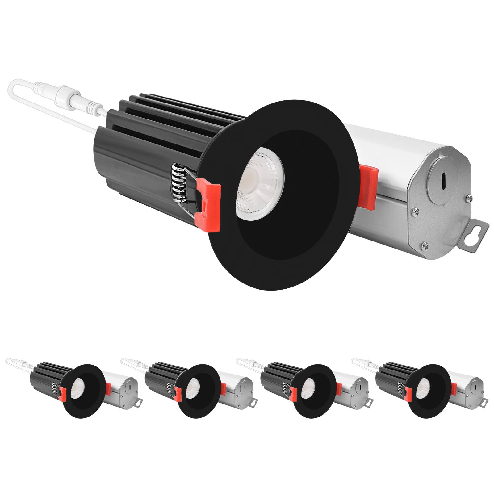 Luxrite 2" LED Recessed Light JBox 15W 5CCT 1000LM Wet Rated Black 4