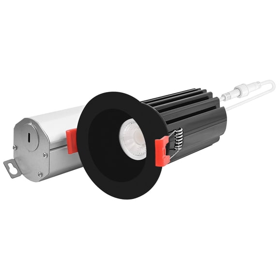 Luxrite 2" LED Recessed Lighting, 15W, 5CCT 2700K-5000K, 1000 Lumens, Dimmable, Wet Rated, Black