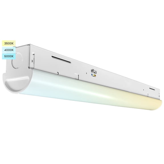 Luxrite 2 ft Slim LED Shop Light, 20W, 2600 Lumens, 3CCT 3500K-5000K, 0-10V Dimmable, Damp Rated, UL - Garage, Workshop