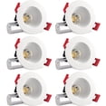 thumbnail image 1 of Luxrite 2 inch Dimmable LED Recessed Light with J-Box, 8W =50W, 5000K Bright White, 600 Lumens 6-Pack, 1 of 7