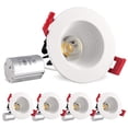 thumbnail image 1 of Luxrite 2 inch LED Recessed Light with J-Box, 8W =50W, 4100K Cool White, 600 Lumens, 4-Pack, 1 of 7