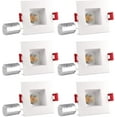 thumbnail image 1 of Luxrite 2 inch Square Dimmable LED Recessed Light with J-Box, 8W =50W, 4100K Cool White, 600 Lumens 6-Pack, 1 of 7