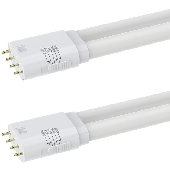 Luxrite 20W 4-Pin 2G11 LED Tube Light Bulb, 5CCT, Ballast Compatible or Direct Wire, 3000LM, 120-277V 360 Beam 2 Pack