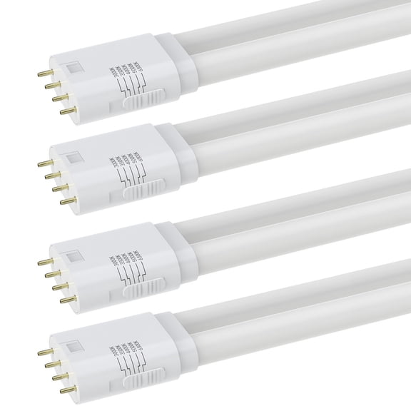 Luxrite 20W 4-Pin 2G11 LED Tube Light Bulb, 5CCT, Ballast Compatible or Direct Wire, 3000LM, 120-277V 360 Beam 4 Pack