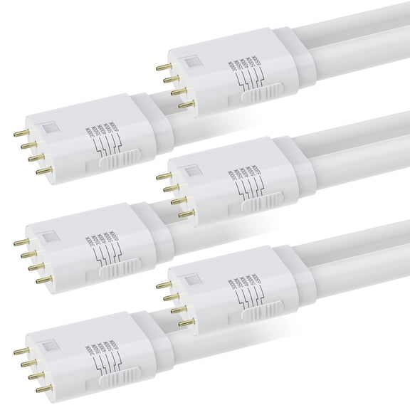 Luxrite 20W 4-Pin 2G11 LED Tube Light Bulb, 5CCT, Ballast Compatible or Direct Wire, 3000LM, 120-277V 360 Beam 6 Pack