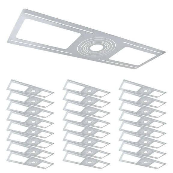 Luxrite 24-Pack Construction Rough-In Mounting Plate, 2-3-3.75-4-5-6 Inch Recessed Light, Downlight with J-Box Housing