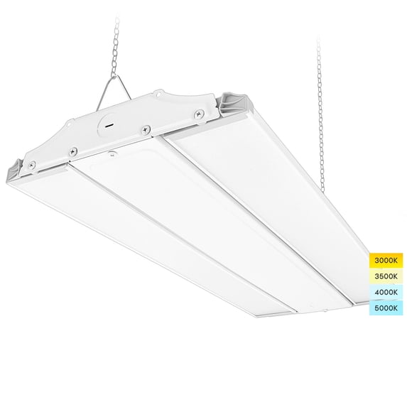 Luxrite 2FT Linear High Bay LED Shop Lights, 165/190/220W, Up to 30000LM, 4CCT, 0-10V Dimmable, 120-277V, DLC, UL
