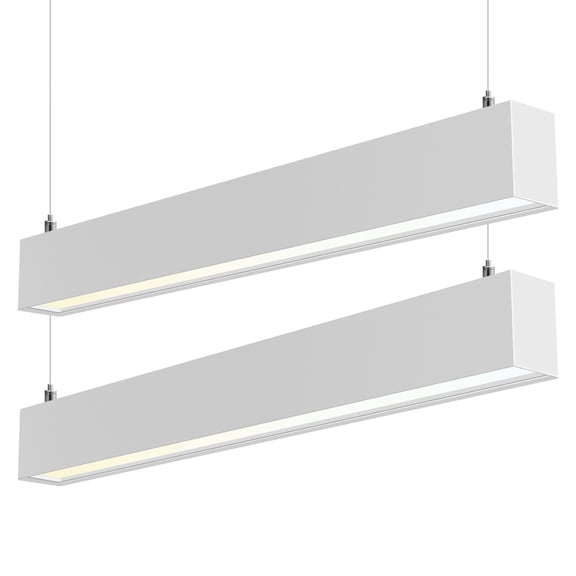 Luxrite 2FT Linkable LED Linear Light, 3CCT, 15/20/25W, Up to 2875LM, Dimmable, Damp Rated & DLC Listed, White 2 Pack